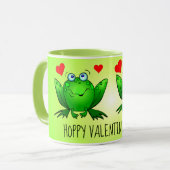 Hoppy Valentijnsdag Cute Frogs w Hearts Mok (Voorkant links)