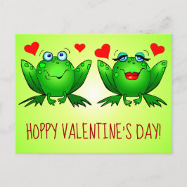 Hoppy Valentijnsdag Fun Cute Cartoon Kikkers Harte Briefkaart