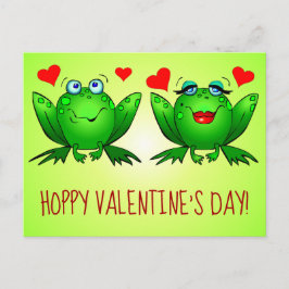 Hoppy Valentijnsdag Fun Cute Cartoon Kikkers Harte Briefkaart