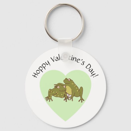 Hoppy Valentijnsdag Funny Cute Frogs in Love Sleutelhanger (Voorkant)