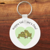 Hoppy Valentijnsdag Funny Cute Frogs in Love Sleutelhanger (Voorkant)