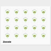 Hoppy Valentijnsdag Funny Cute Frogs in Love Vierkante Sticker (Vel)
