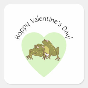 Hoppy Valentijnsdag Funny Cute Frogs in Love Vierkante Sticker