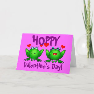 Hoppy Valentijnsdag Funny Frogs Feestdagen Kaart