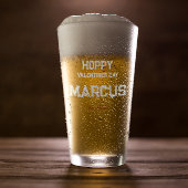 Hoppy Valentijnse  | Monogram voor hem Glas