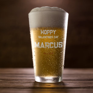 Hoppy Valentijnse    Monogram voor hem Glas