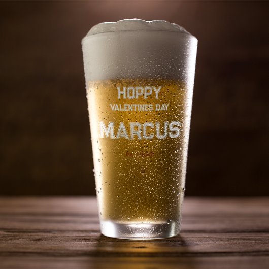 Hoppy Valentijnse  | Monogram voor hem Glas