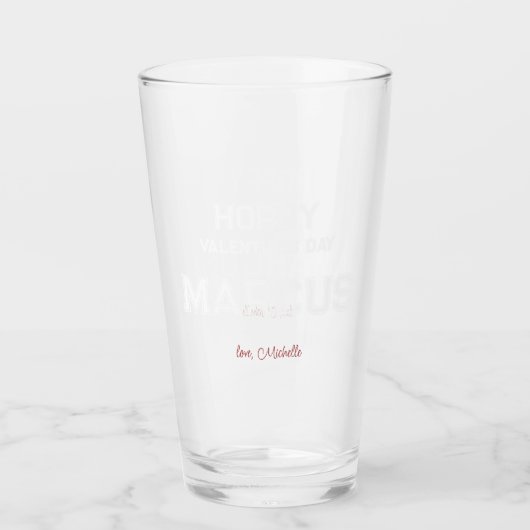 Hoppy Valentijnse | Monogram voor hem Glas (Voorkant)