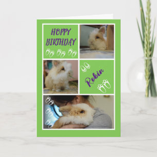 Hoppy Verjaardag Grappig Konijn Pun Foto Groet Kaart