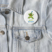 Hoppy Verjaardag Grappige Kikker Kinderen Ronde Button 5,7 Cm (In situ)