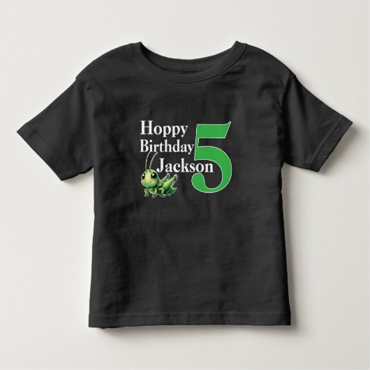 Hoppy Verjaardag Grasshopper 5e Verjaardag Kinder Shirts (Voorkant)