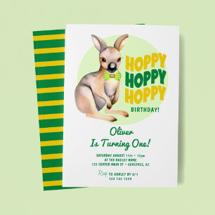 Hoppy Verjaardag Kangoeroe 1e Verjaardag Kaart