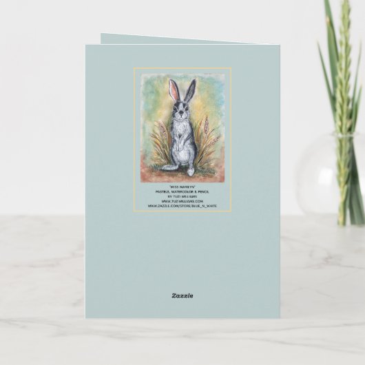 Hoppy Verjaardag Konijn Schilderen Kunst Leuk Dier Kaart (Achterkant)