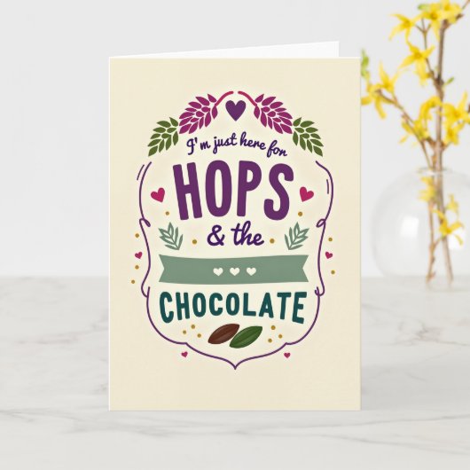 Hops And Chocolate Fun Greeting Card Kaart (Gele Bloem)