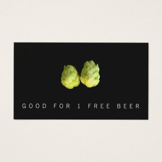 Hops Beer Brewery Ticket Visitekaartje (Voorkant)