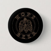 Hops Beer - Gold Black Ronde Button 5,7 Cm (Voorkant)
