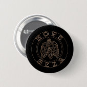 Hops Beer - Gold Black Ronde Button 5,7 Cm (Voorkant /achterkant)