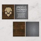 Hops Bud | Houtkorrel en staal geborsteld Visitekaartje (Voorkant / Achterkant)