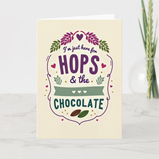 Hops En Chocolade Pret Kerstdinerkaart Kaart (Voorkant)