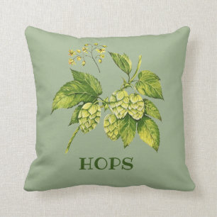Hops Flowers and Leaves Design Sierkussen