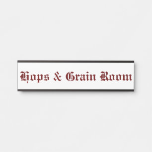 Hops & Grain Kamer Rood Deurbordje
