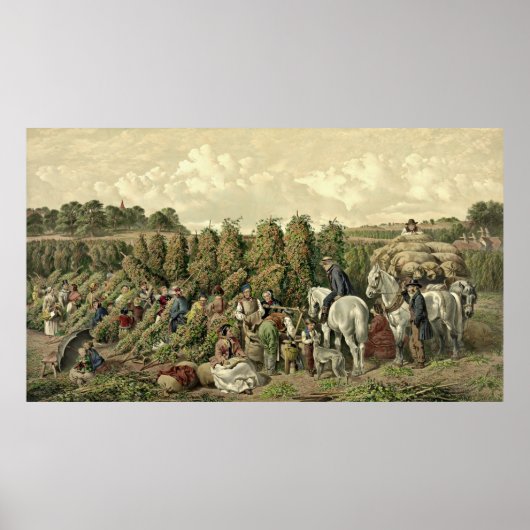 Hops Harvest 1857 Poster (Voorkant)