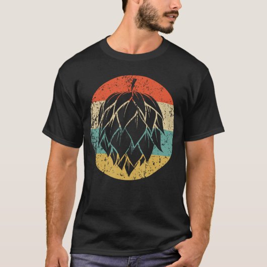 Hops Retro Stijl Ambachtelijk Bier T-shirt (Voorkant)