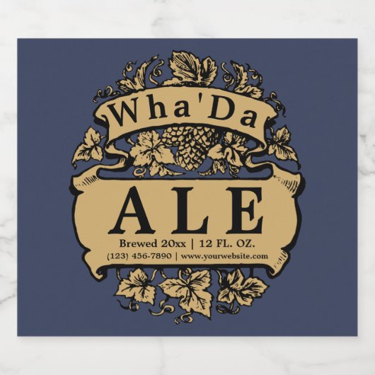  "Hops"-Sjabloon Bier Etiket (Enkel label)