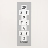 Hopscotch Black op Grey White Yoga Mat (Achterkant)