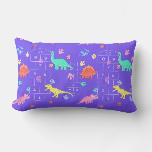 Hopscotch Dinosaur throw pillow Kussen (Voorkant)