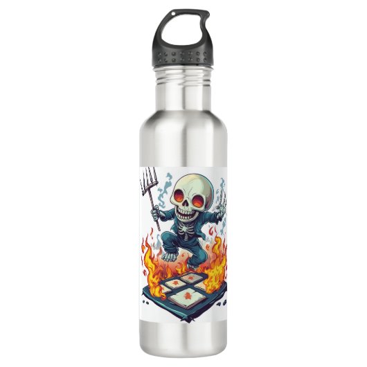 Hopscotch from Hell � Funny Demon Skull Waterfles (Voorkant)