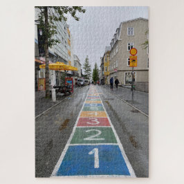 Hopscotch in het centrum van Reykjavik, IJsland Legpuzzel