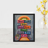Hopscotch Inspiration Game Sticker Kaart (Gele Bloem)