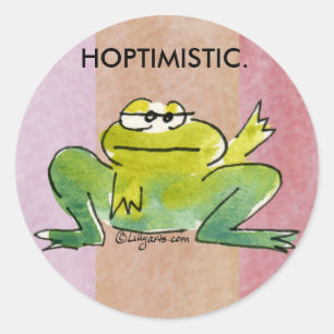 Hoptimistic Frog Sticker-1 Ronde Sticker