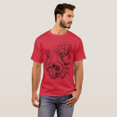 Hoptopushe Bierdrinkende Octopus T-shirt (Voorkant volledig)