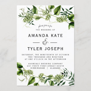 Hopvine Wedding Invitation Hop Vine Kaart