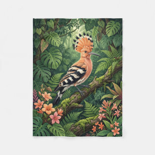 Hopvogel Tropische Tak Botanische Natuur Fle Fleece Deken