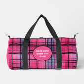 "Hor Pink" Plaid Duffel Bag Plunjezak (Voorkant)