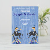 Hora Chair Dance B'nai B'not Mitswa Uitnodiging (Staand voorkant)