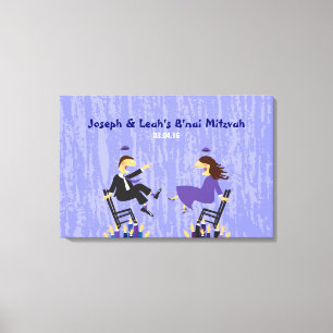 Hora Chair Dance B'nai B'not Mitzvah Inlogbord Canvas Afdruk