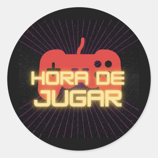hora de jugar ronde sticker (Voorkant)