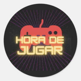hora de jugar ronde sticker