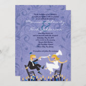 Hora-voorzitter Dance Jewish Wedding Invitation Kaart (Voorkant / Achterkant)