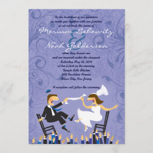 Hora-voorzitter Dance Jewish Wedding Invitation Kaart