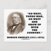 Horace Greeley Go West Young Man Go West Briefkaart (Voorkant)
