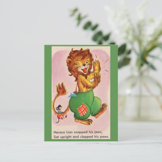 Horace the Lion en vriend Briefkaart (Staand voorkant)