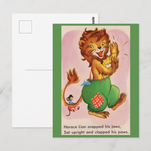 Horace the Lion en vriend Briefkaart (Voorkant / Achterkant)