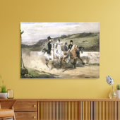 Horace Vernet en zijn kinderen Canvas Afdruk (Insitu (Woonkamer))