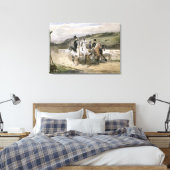 Horace Vernet en zijn kinderen Canvas Afdruk (Insitu (Slaapkamer))