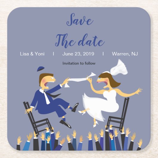 Horah-stoel op een onderzetter Gepersonaliseerd (Voorkant)